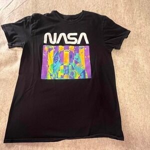 NASA Astronaut Graphic T-Shirt Black Hyper Space Tee Large